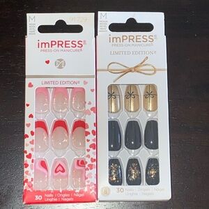 KISS imPRESS PRESS-ON COFFIN STYLE NAILS MANICURE- BUNDLE OF TWO